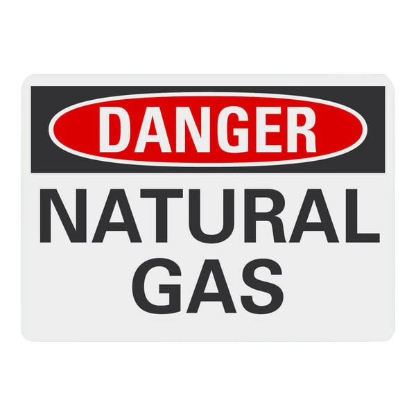 Lavex 10" x 7" Engineer-Grade Reflective Aluminum "Danger / Natural Gas" Safety Sign