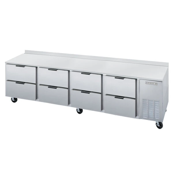 Beverage-Air WTRD119AHC-8 119" Compact Worktop Refrigerator with Eight Drawers