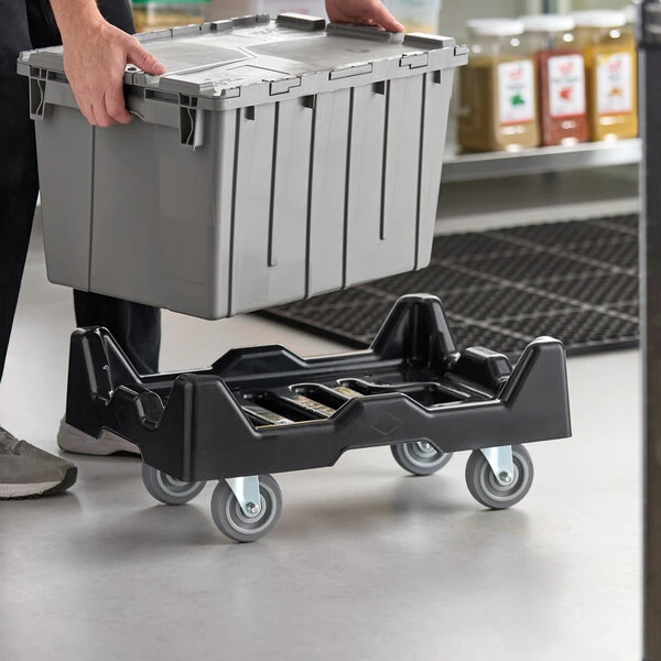 Choice 23 1/8" x 16 5/8" x 9 5/8" 1,000 lb. Black Tote Dolly with 5 Stack Capacity