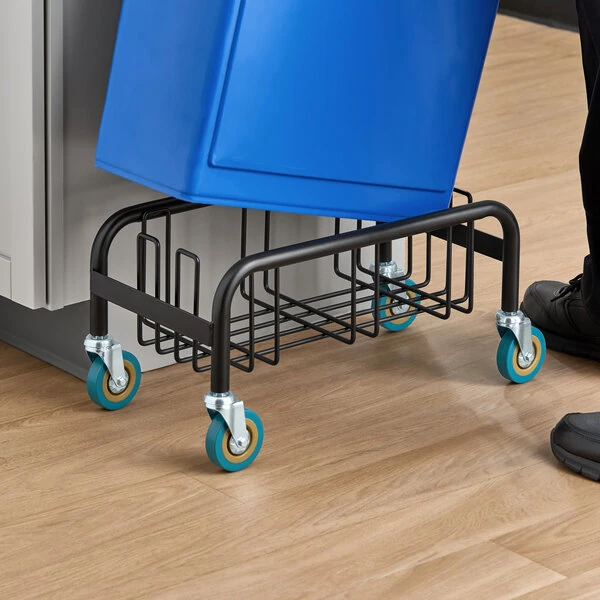 Lavex Black Slim Trash Can Dolly