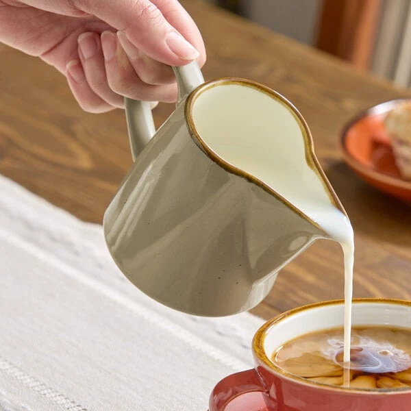 Acopa Keystone 10 oz. Granite Gray Porcelain Creamer - 12/Case