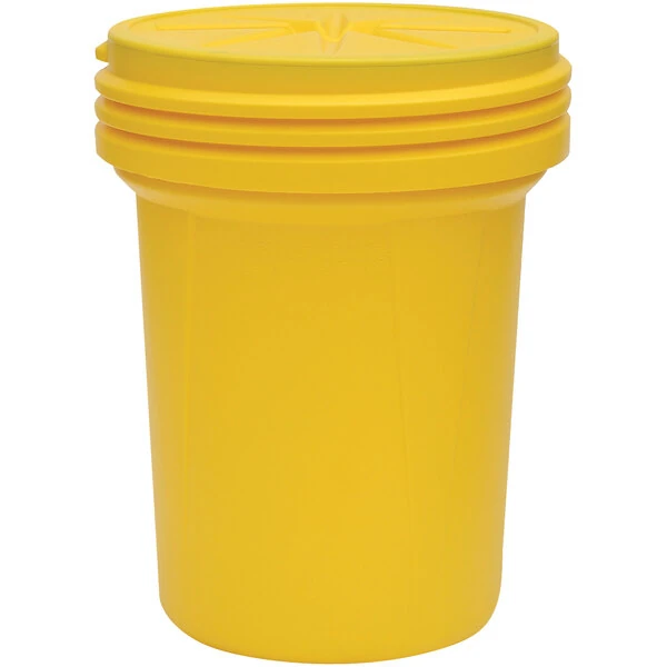 Eagle Manufacturing 1600SL 30 Gallon Yellow Lab Pack Plastic Barrel Drum with Screw-On Lid