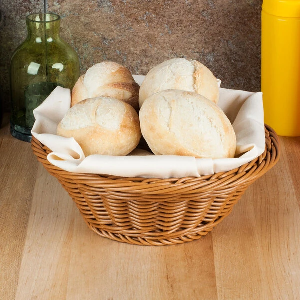 GET WB-1501-H 9 1/2" x 3 1/2" Designer Polyweave Honey Round Basket