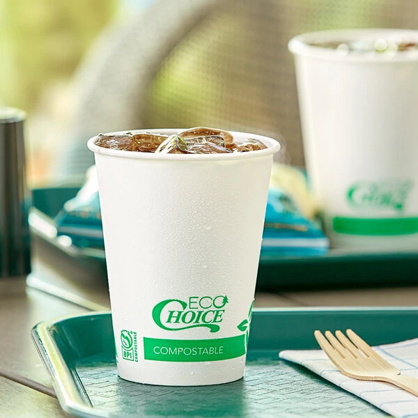 EcoChoice 12 oz. Compostable PLA Paper Cold Cup - 1,000/Case