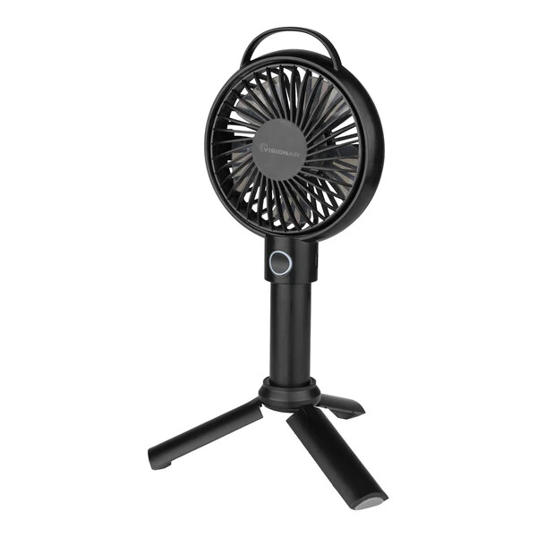 VisionAir 4" Black Rechargeable Battery-Operated 3-Speed USB Handheld Fan 1VAFHAND
