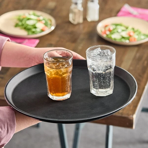 Cambro 1400CT110 Camtread® 14" Black Non-Skid Serving Tray - 12/Case