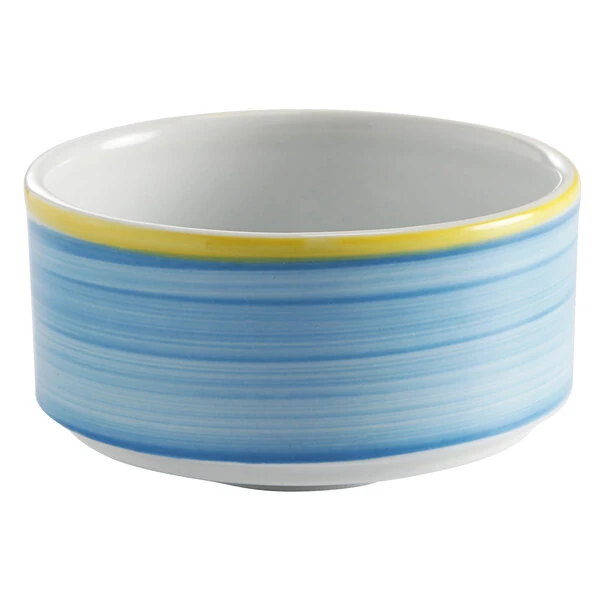 Corona by GET Enterprises PA1601905124 Calypso 11 oz. Blue Porcelain Stackable Soup Cup - 24/Case