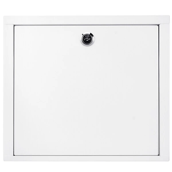Barska CB12820 10 5/8" x 3 1/4" x 9 7/16" Small White Steel Medicine Security Cabinet with Key Lock