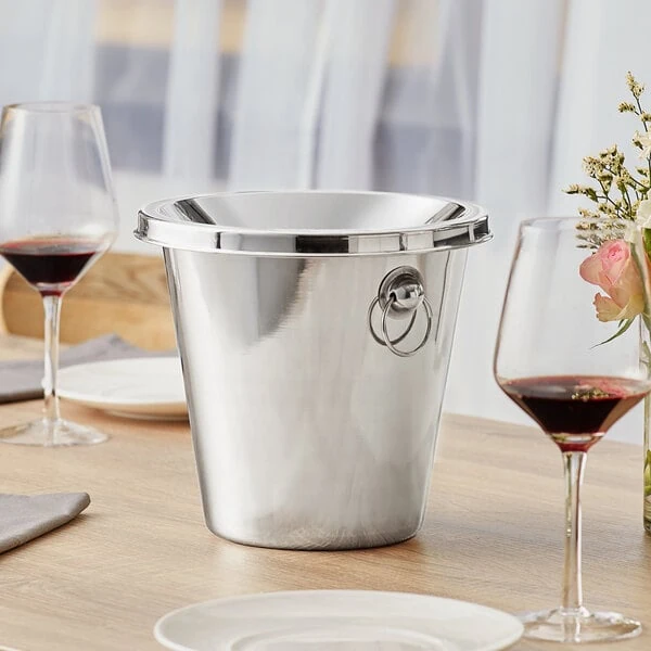 Acopa 4 Qt. Smooth Stainless Steel Wine Tasting Spittoon