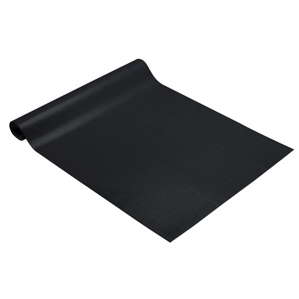 Cactus Mat 1011R-C2 Ezy Kleen Round Rib 2' Wide Black Vinyl Runner Mat - 1/8" Thick