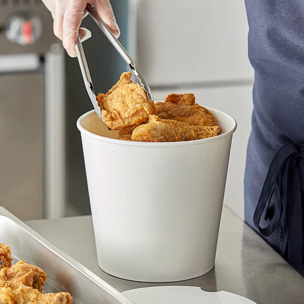 Choice 170 oz. White Food Bucket with Lid - 120/Case