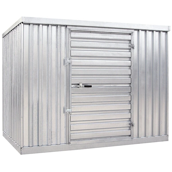 Vestil STOR-96-G-W-1RH Galvanized Steel Modular Storage Building with 5 3/4" Wood Floor and 2,750 lb. Floor Capacity