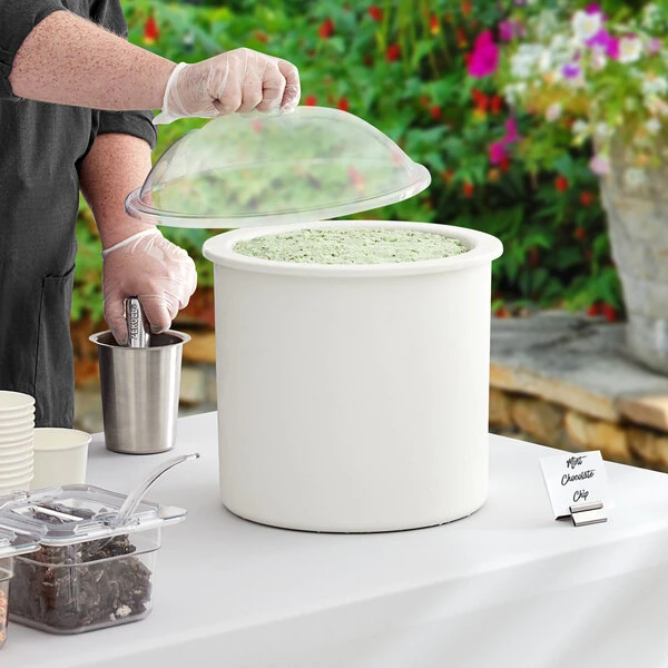 Carlisle CM101202 White 3 Gallon Coldmaster Ice Cream Cold Crock with Lid