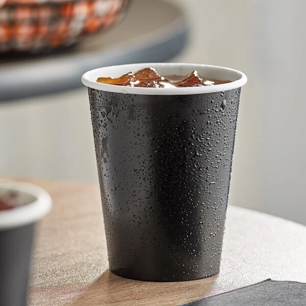 Creative Converting 9 oz. Black Velvet Poly Paper Hot / Cold Cup - 240/Case