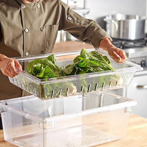 Choice 26" x 18" x 5" Clear Polycarbonate Food Box Drain Tray