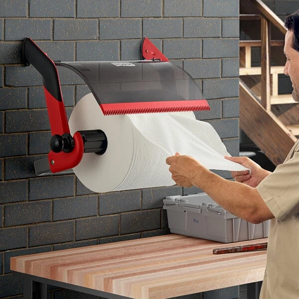 Tork Performance W1 Red / Smoke Wall-Mount Wiper Roll Dispenser 6521281