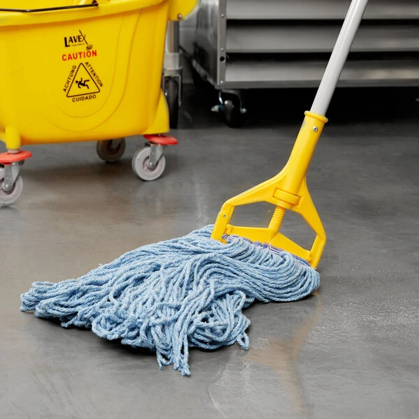 Rubbermaid® FGE23800BL00 24 oz. #32 Blue Blend Looped End Wet Mop Head with Universal Headband