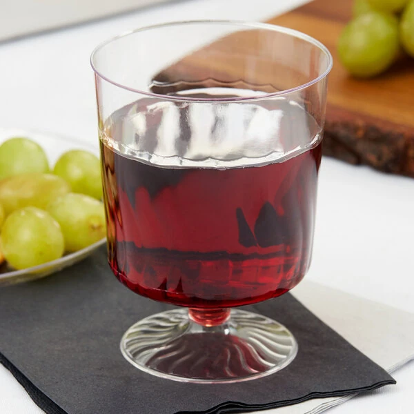 Fineline Flairware 2208 8 oz. 1-Piece Clear Plastic Wine Cup - 240/Case