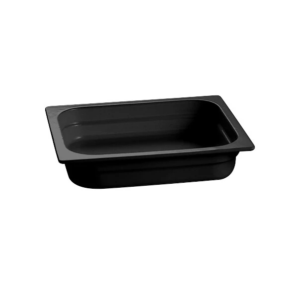 TableCraft CW310BK 12 3/4" x 10 3/8" x 2 1/2" Black Half Size Cast Aluminum Food Pan