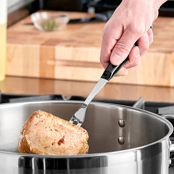 Vollrath 11 1/4" Stainless Steel Pot / Cook's Fork with Black Kool-Touch® Handle 46918