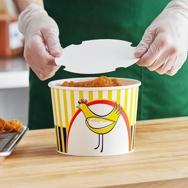 Choice 64 oz. Chicken Bucket with Lid - 210/Case
