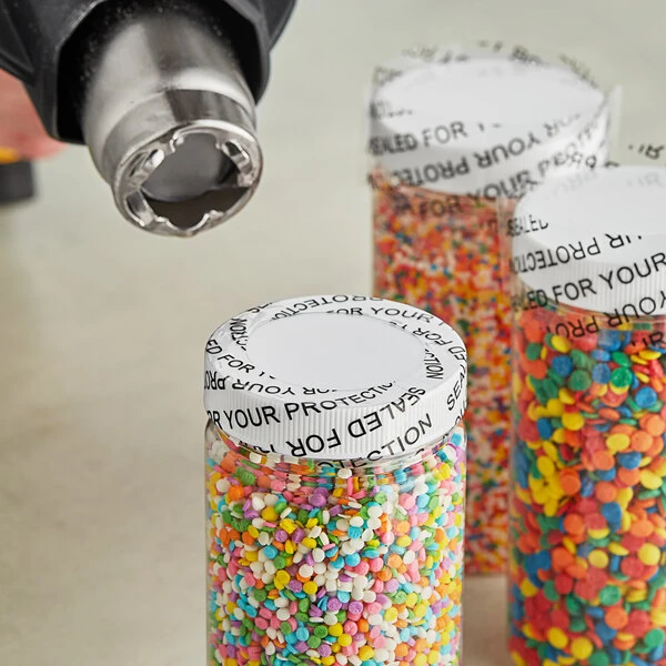 90 mm x 25 mm Perforated Shrink Band with Tamper Message - 250/Bag