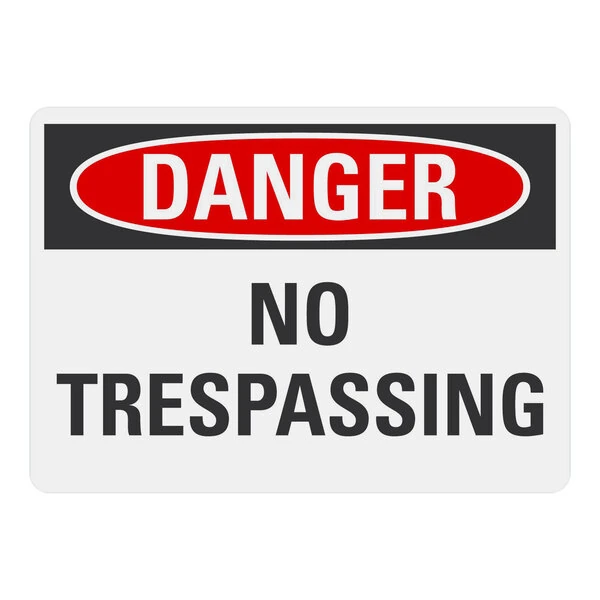 Lavex 14" x 10" Non-Reflective Plastic "Danger / No Trespassing" Safety Sign