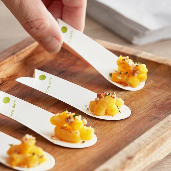 EcoTensil® EcoTaster® Mid GreenDot™ 3 3/4" Compostable Paperboard Tasting Spoon - 2,500/Case