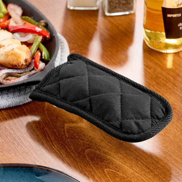 Choice 6" x 3" Black Cotton Pot / Pan Handle Cover - 12/Case