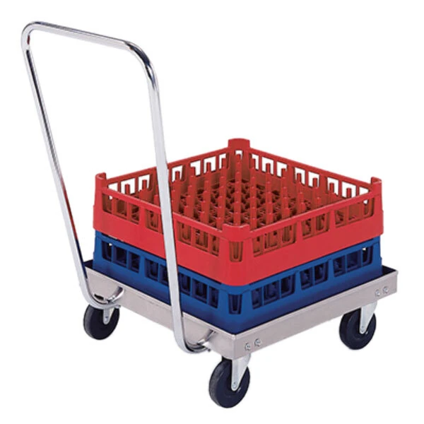 Lakeside PBGRD1 PrisonBilt 27" x 21" Stainless Steel Glass / Dish Rack Dolly with Handle - 200 lb.