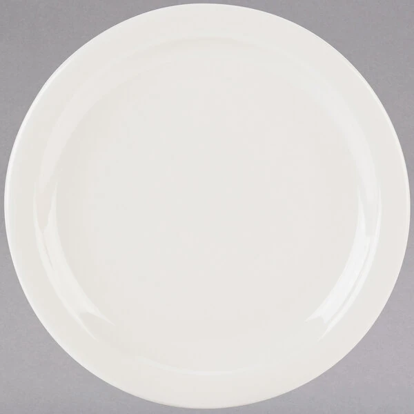 Tuxton TNR-022 Reno / Nevada 8 1/8" Eggshell Narrow Rim China Plate - 36/Case
