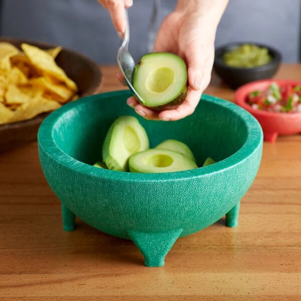 Choice Thermal Plastic 56 oz. Green Molcajete Bowl