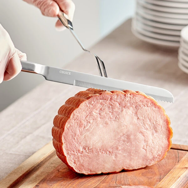 Choice 13 1/2" Hollow Stainless Steel Handle Serrated Knife