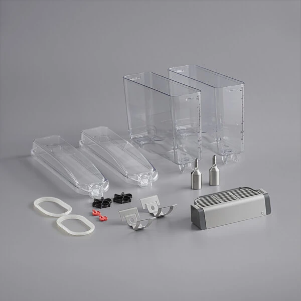 Crathco 2.4 Gallon Bowls with Polycarbonate Lids for Mini Double Premix Cold Beverage Dispenser