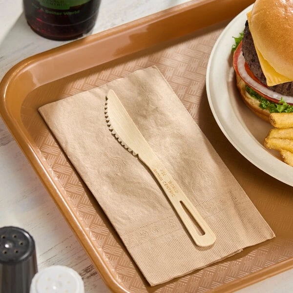 World Centric 6 11/16" Compostable Bamboo Knife - 2,000/Case