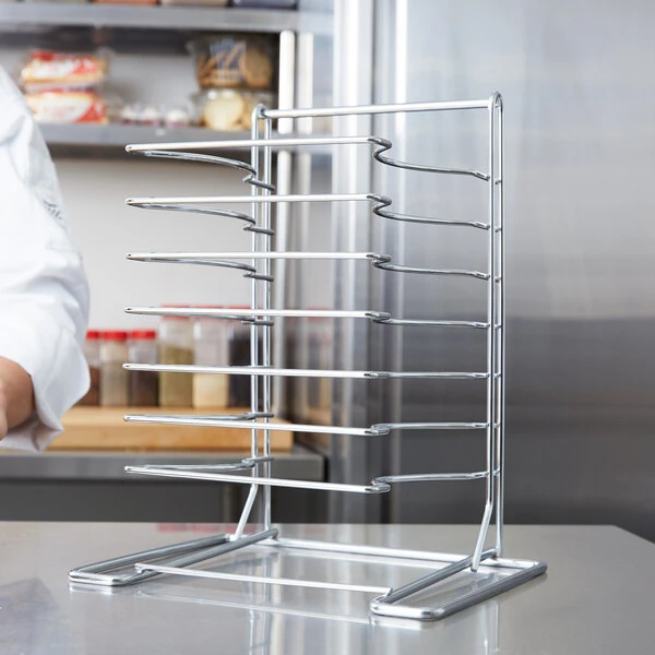American Metalcraft 19107 7 Slot Wall Mounted Pizza Pan Rack
