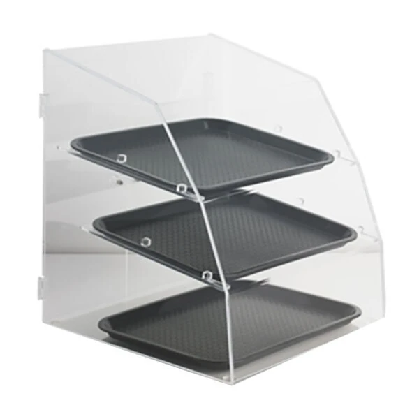 Vollrath LBC1418-3R-06 Large Classic 3 Tray Acrylic Bakery Display Case with Split Rear Doors - 19" x 19 3/4" x 22"