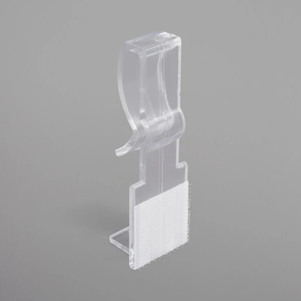 Snap Drape FV Clear Plastic Table Skirt Clip with Hook and Loop Attachment - 50/Bag