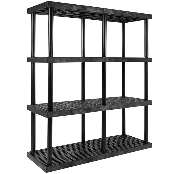 SPC Industrial DuraShelf 66" x 24" x 75" Plastic Grid Top 4-Shelf System S6624x4