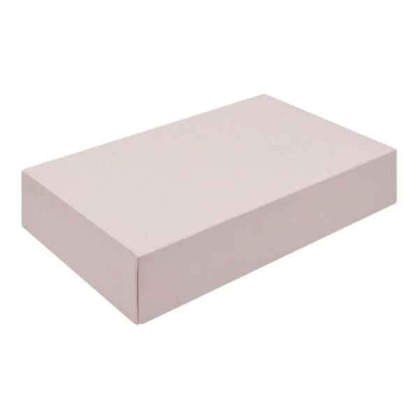 Simplex 9 3/8" x 5 5/8" x 2" 2-Piece 2 lb. Pink Linen Candy Box - 250/Case