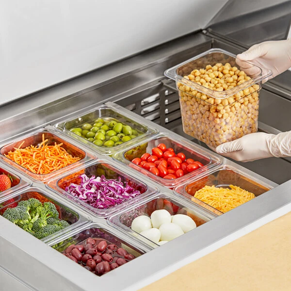 Choice 1/6 Size 6" Deep Clear Polycarbonate Food Pan Set - 24/Set