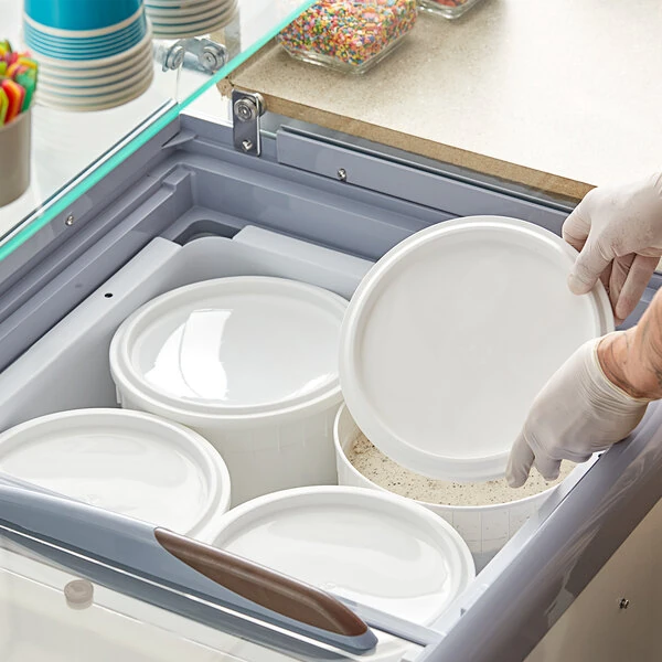 Ropak White LDPE Ice Cream Tub Cover - 200/Case