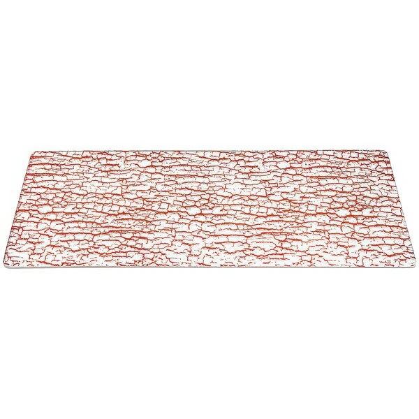 Rosseto Kalderon Corteccia 31" x 12" Rectangular Red Glass Wide Riser Shelf