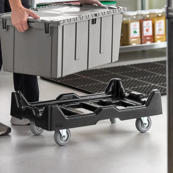 Choice 28" x 18" x 9 1/2" 1,000 lb. Black Tote Dolly