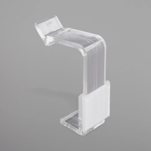 Snap Drape LV Clear Plastic Table Skirt Clip with Hook and Loop Attachment - 100/Bag