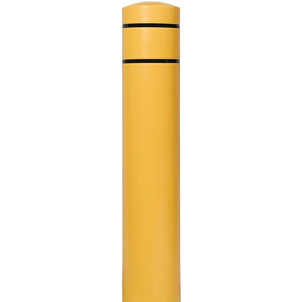 Innoplast BollardGard 11 1/8" x 60" Yellow Bollard Cover with Black Reflective Stripes BC1160YBK