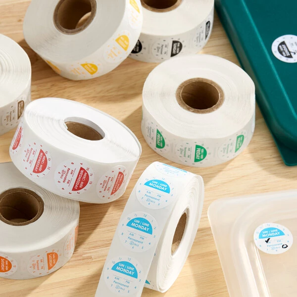 Noble 1" Permanent Day of the Week Clock Label Rolls