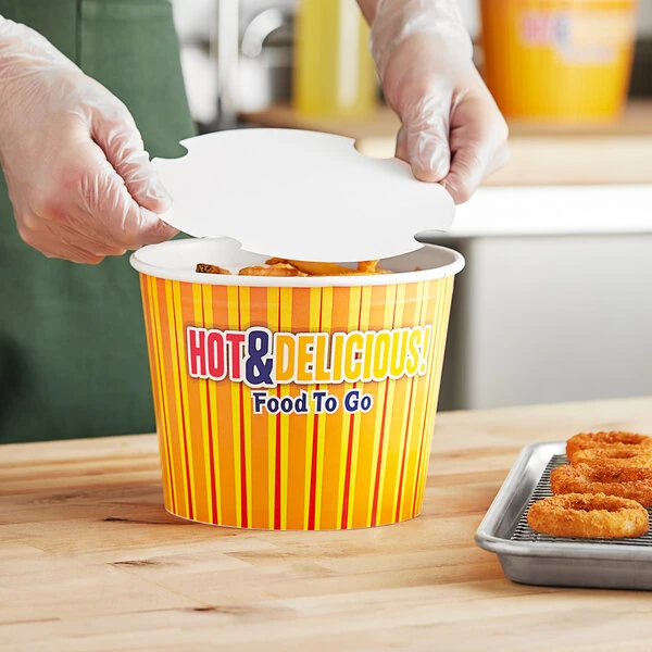 Choice 85 oz. Hot Food Bucket with Lid - 100/Case