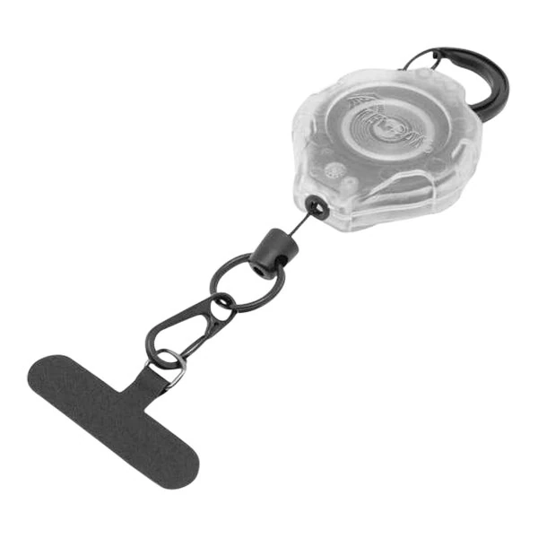 KEY-BAK Ratch-It SD Clear Phone Tether with Carabiner and 36" Retractable Cord 0KR7-4C14