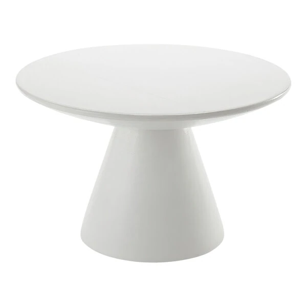American Metalcraft Hampton Collection 11 1/2" White Round Sun-Bleached Mango Wood Pedestal